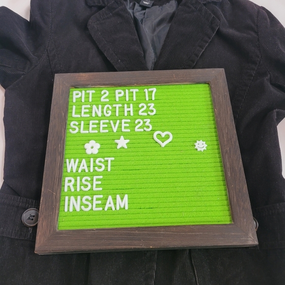 H&M Black Corduroy 2 Button Career Work Office Blazer Women's Size 8 - Picture 13 of 13